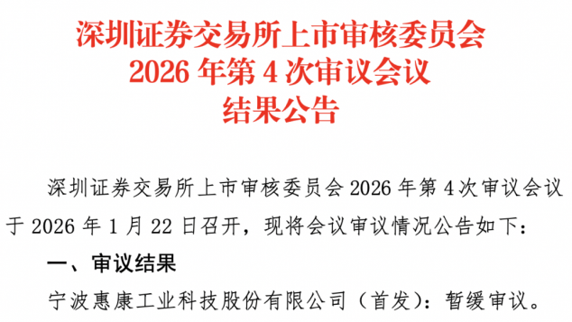 惠康科技IPO暂缓审议